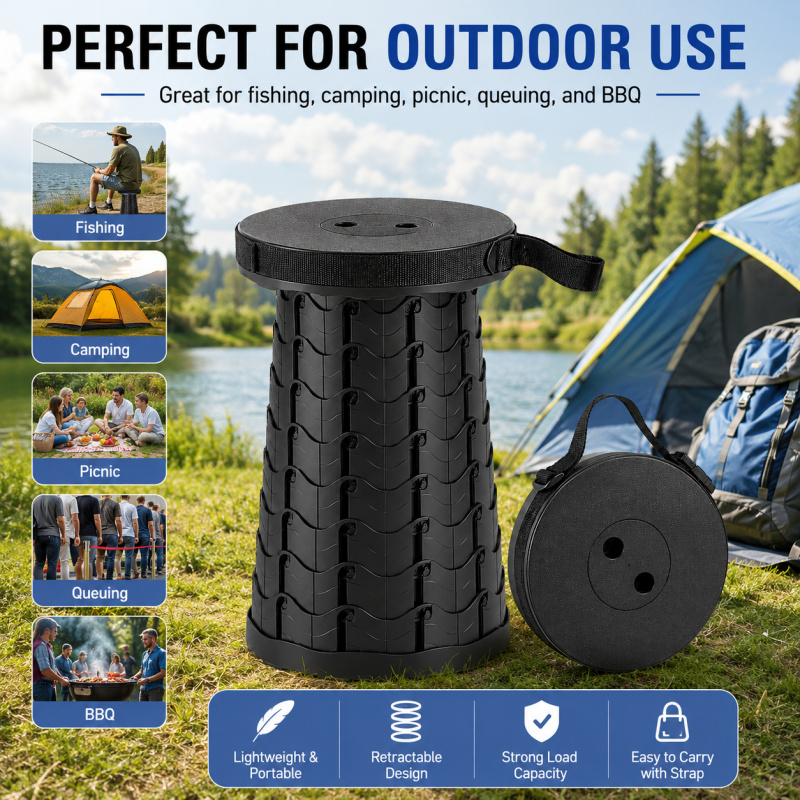 Outdoor Camping Events 2026 - 2026 เก้าอี้ตกปลาแบบพับได้แบบพกพา น้ำหนักเบา กะทัดรัด สำหรับการตั้งแคมป์ เดินป่า
