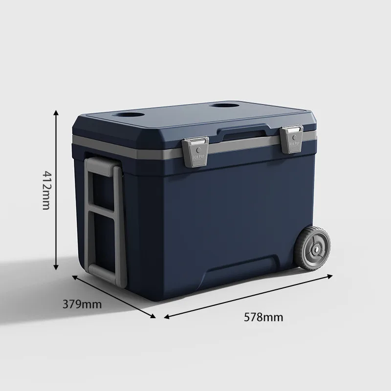 Outdoor Camping Food - กล่องน้ำแข็งเก็บความเย็นขนาดใหญ่สำหรับตั้งแคมป์กลางแจ้ง45L สำหรับผู้ใหญ่อาหารเครื่องดื่มเก็บความเย็นเรือปิกนิกบาร์บีคิว6กก.