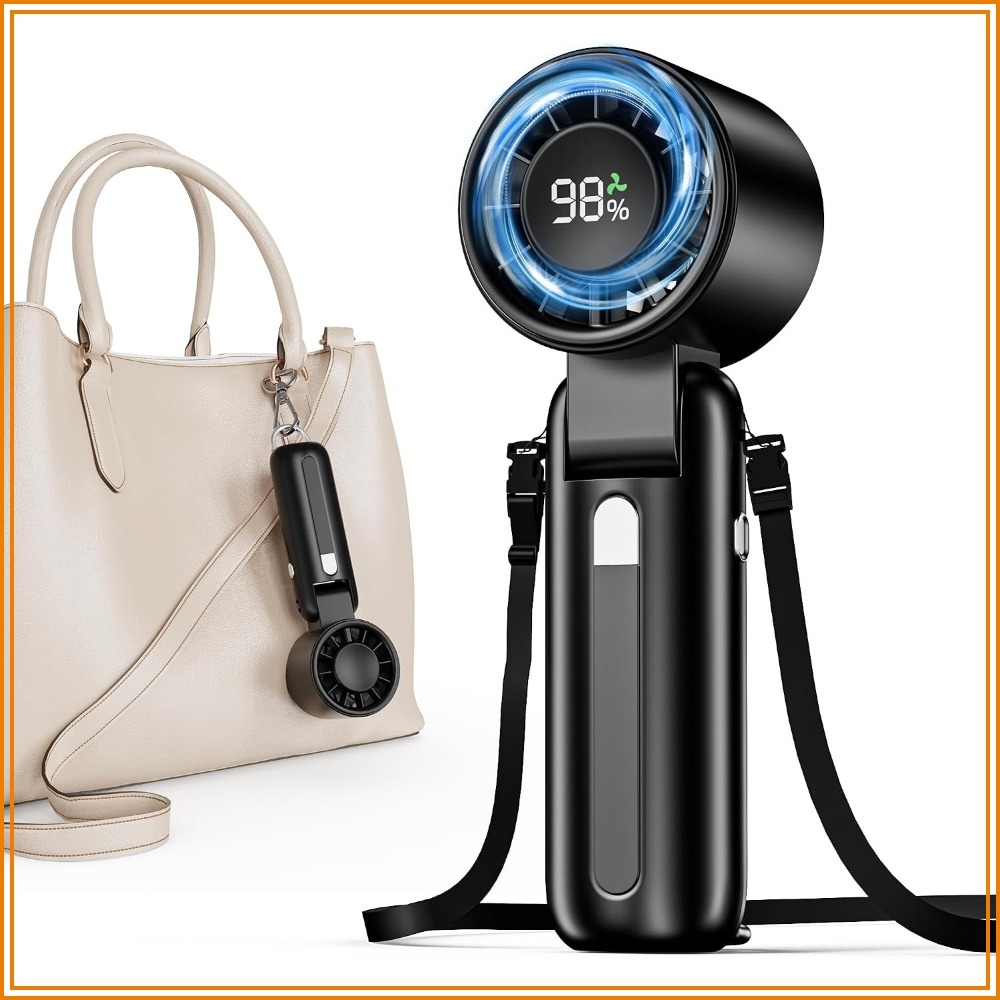 Camping Quiet - Ai Handheld Fan Turbo, พัดลมพกพาขนาดเล็กแบบชาร์จไฟได้ 100