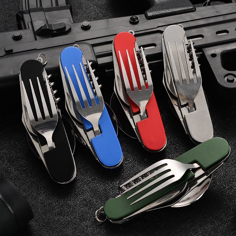 Camping Quiet - 4 in 1 พับบนโต๊ะอาหารที่ถอดออกได้ Camping Utensils