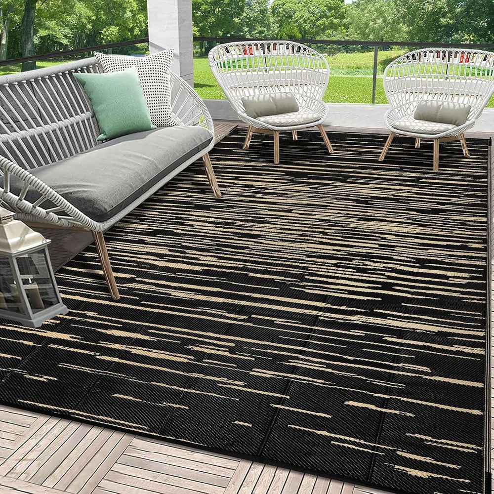 Outdoor Camping Mat Waterproof - พรมกลางแจ้งกันน้ำสำหรับลานบ้าน, พรมพลาสติกลายฟางแบบสองด้านสำหรับตั้งแคมป์, พรมปูพื้นสำหรับใช้ในร่มและกลางแจ้ง, พรมปูพื้นสำหรับรถบ้านและปิกนิก