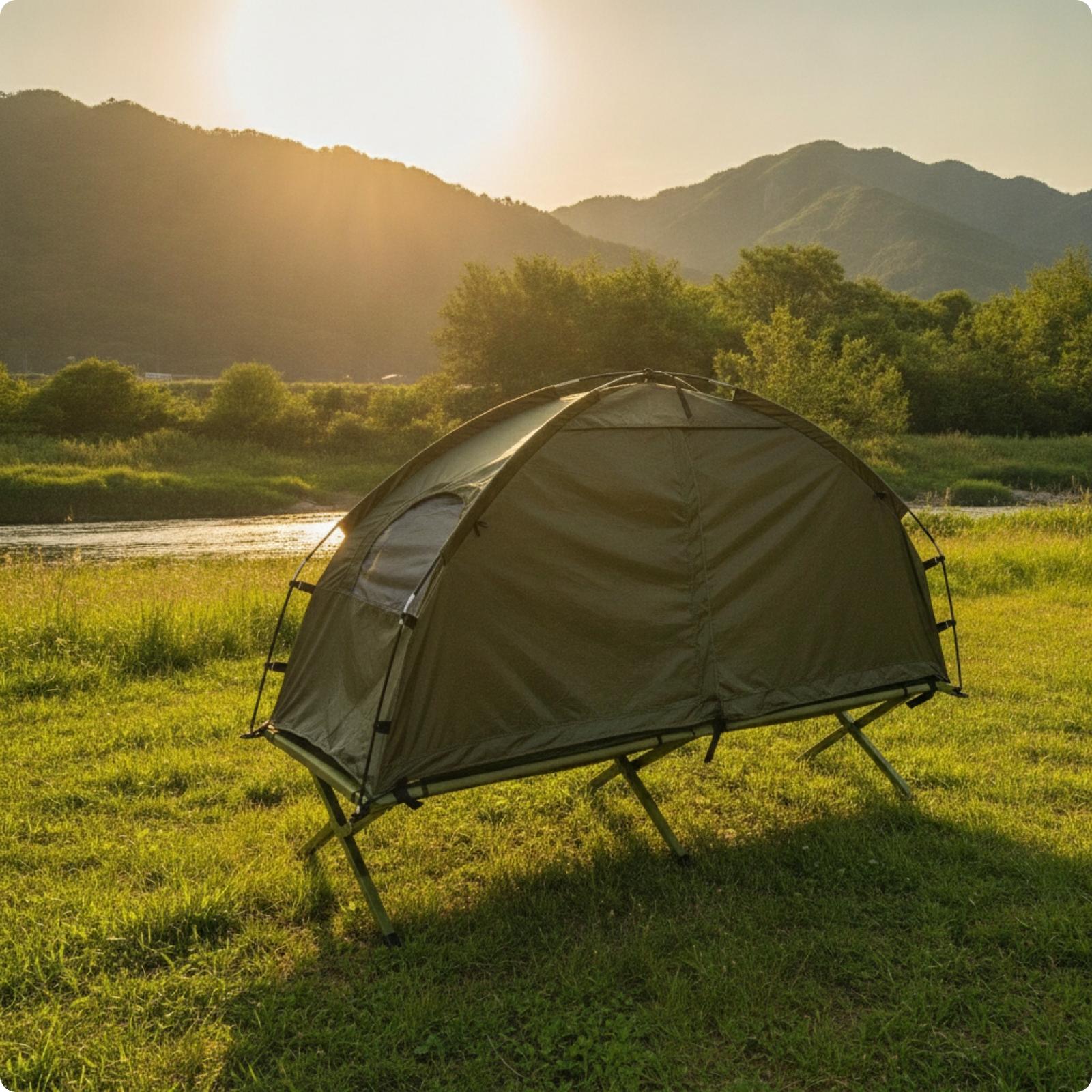 Outdoor Camping Guy - เต็นท์พับได้ขนาดกะทัดรัดสำหรับตั้งแคมป์กลางแจ้ง มาพร้อมกับสมอบก 8 ตัว และเชือกยึด 4