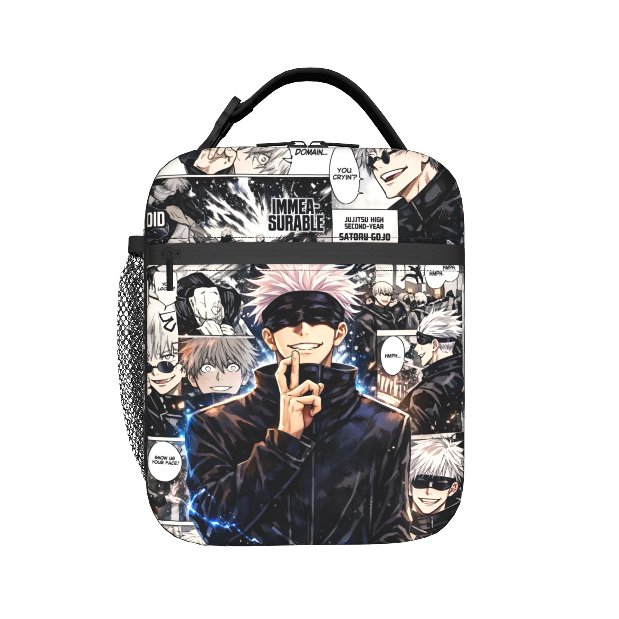 Outdoor Camping Movies - J-Jujutsus K-Kaisens กระเป๋าใส่อาหารกลางวันแบบมีฉนวนการ์ตูนการ์ตูนภาพยนตร์แบบพกพาเครื่องทำความเย็นกล่องอาหารกลางวันกลางแจ้งแคมป์ปิ้งท่องเที่ยว