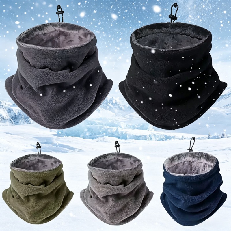 Outdoor Camping In Winter - หน้ากากกันหนาวสำหรับขี่มอเตอร์ไซค์ ผ้าฟลีซสำหรับผู้ชายและผู้หญิง ผ้าพันคอป้องกันลมสำหรับกิจกรรมกลางแจ้ง ผ้าคลุมศีรษะสำหรับตั้งแคมป์ เดินป่า ปั่นจักรยาน