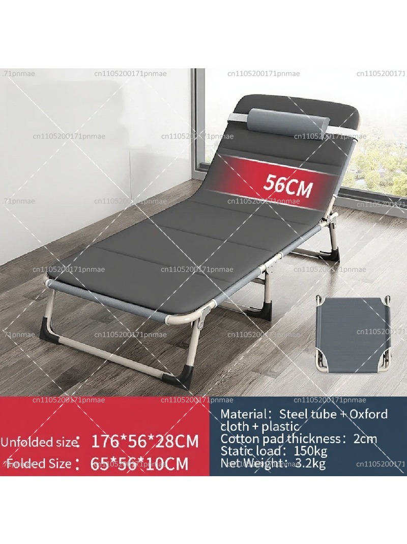 Outdoor Camping Chairs - เตียงพับโลหะเดี่ยว ทันสมัย พกพาสะดวก ปรับเป็นเก้าอี้ได้ พร้อมที่นอน สำหรับตั้งแคมป์และกิจกรรมกลางแจ้ง