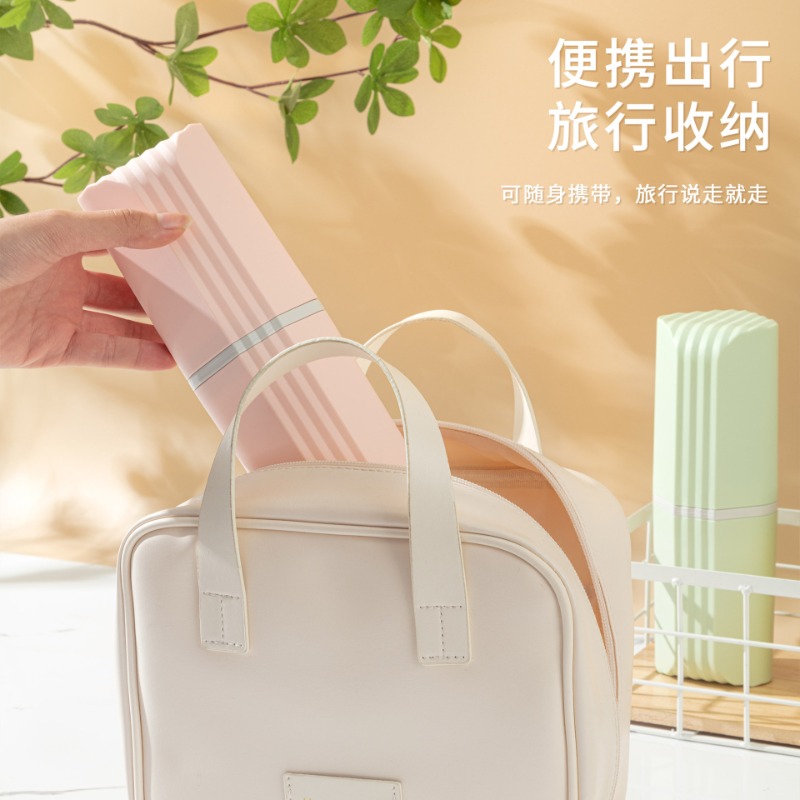 Outdoor Camping Food - สีทึบผู้ถือแปรงสีฟันพร้อมฝาปิดแบบพกพาห้องน้ําสําหรับนักเรียนกลางแจ้ง Camping Travel Tooth Storage