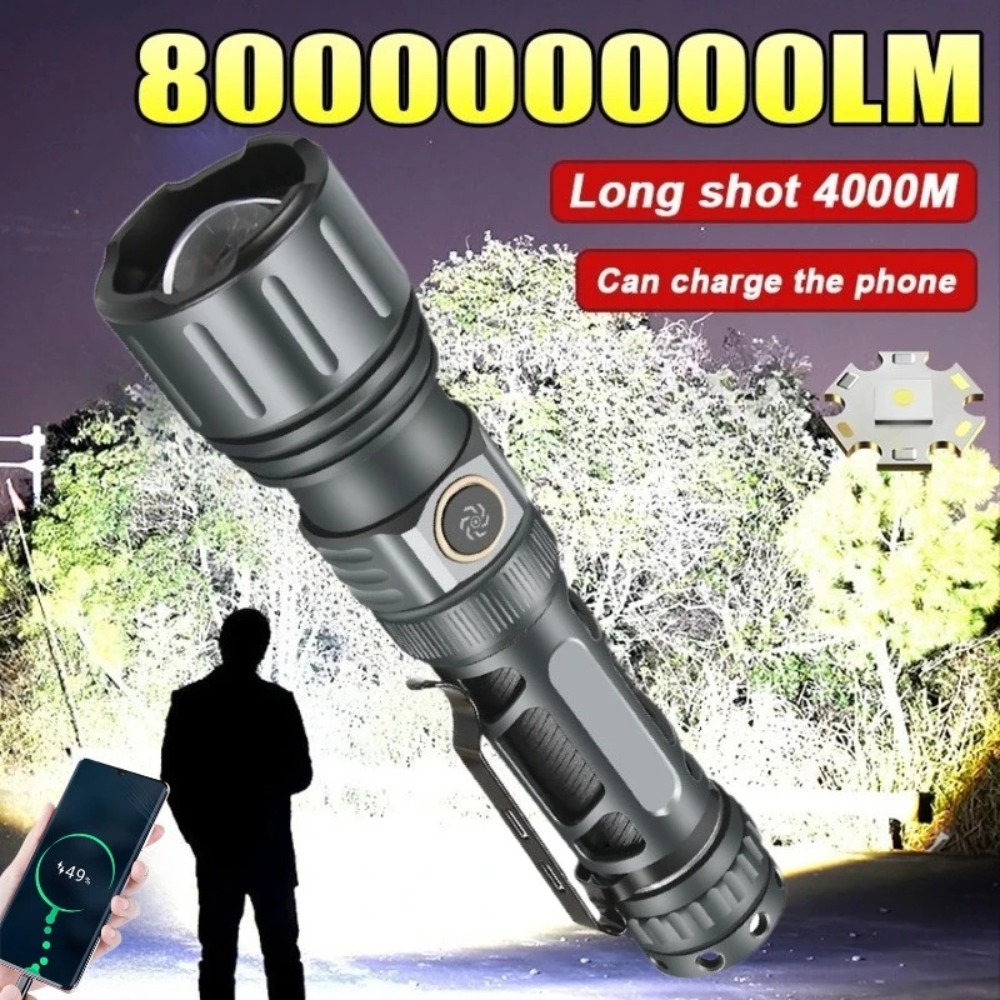 Outdoor Camping Lights - ไฟฉายซุปเปอร์ไบรท์แบบพกพา ชาร์จไฟได้ หลอดไฟ LED สำหรับยุทธวิธี แคมป์ปิ้ง