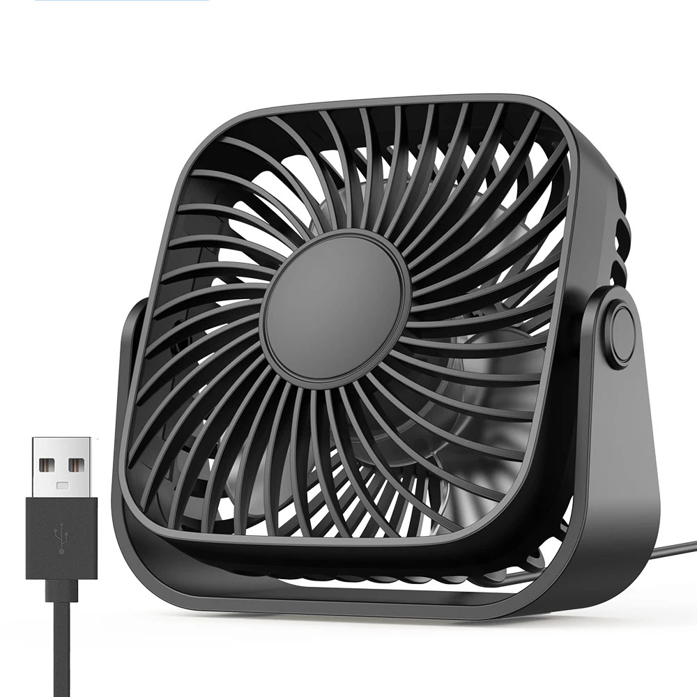 Camping Quiet - พัดลมพกพาขนาดเล็ก USB 4 นิ้วสำหรับการตั้งแคมป์, พัดลมตั้งโต๊ะส่วนตัวแบบเงียบ 3