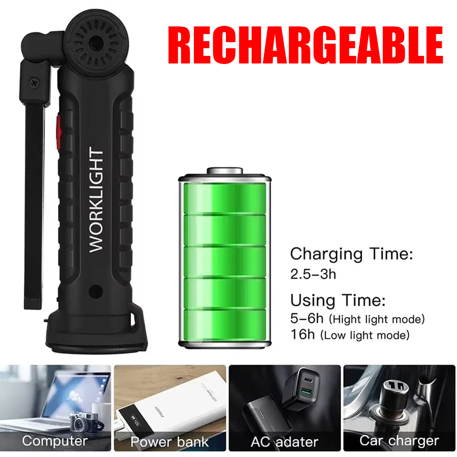ไฟฉาย LED แบบพกพาพร้อมตะขอแม่เ - Outdoor Camping Lights บทวิจารณ์และราคา