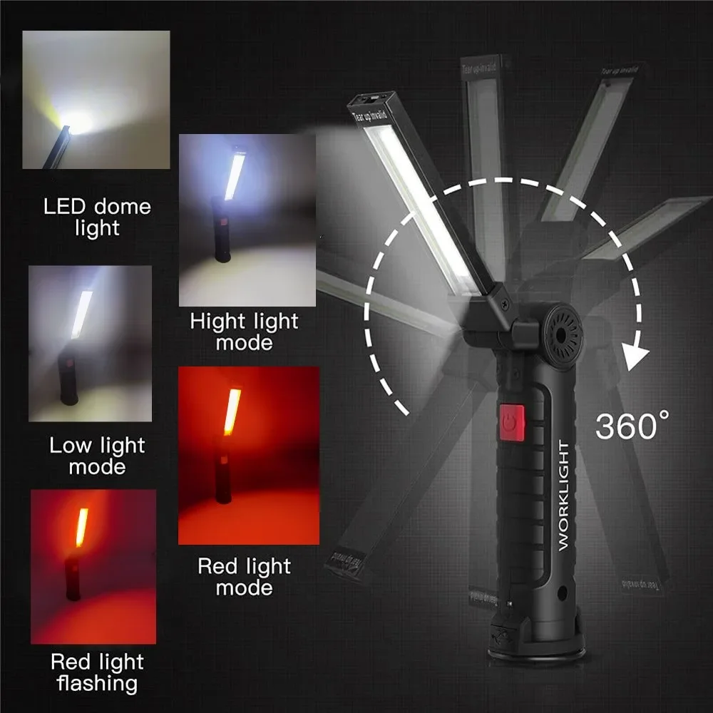 แบบพกพา COB ไฟฉาย LED USB ชาร์ - Outdoor Camping Lights บทวิจารณ์และราคา
