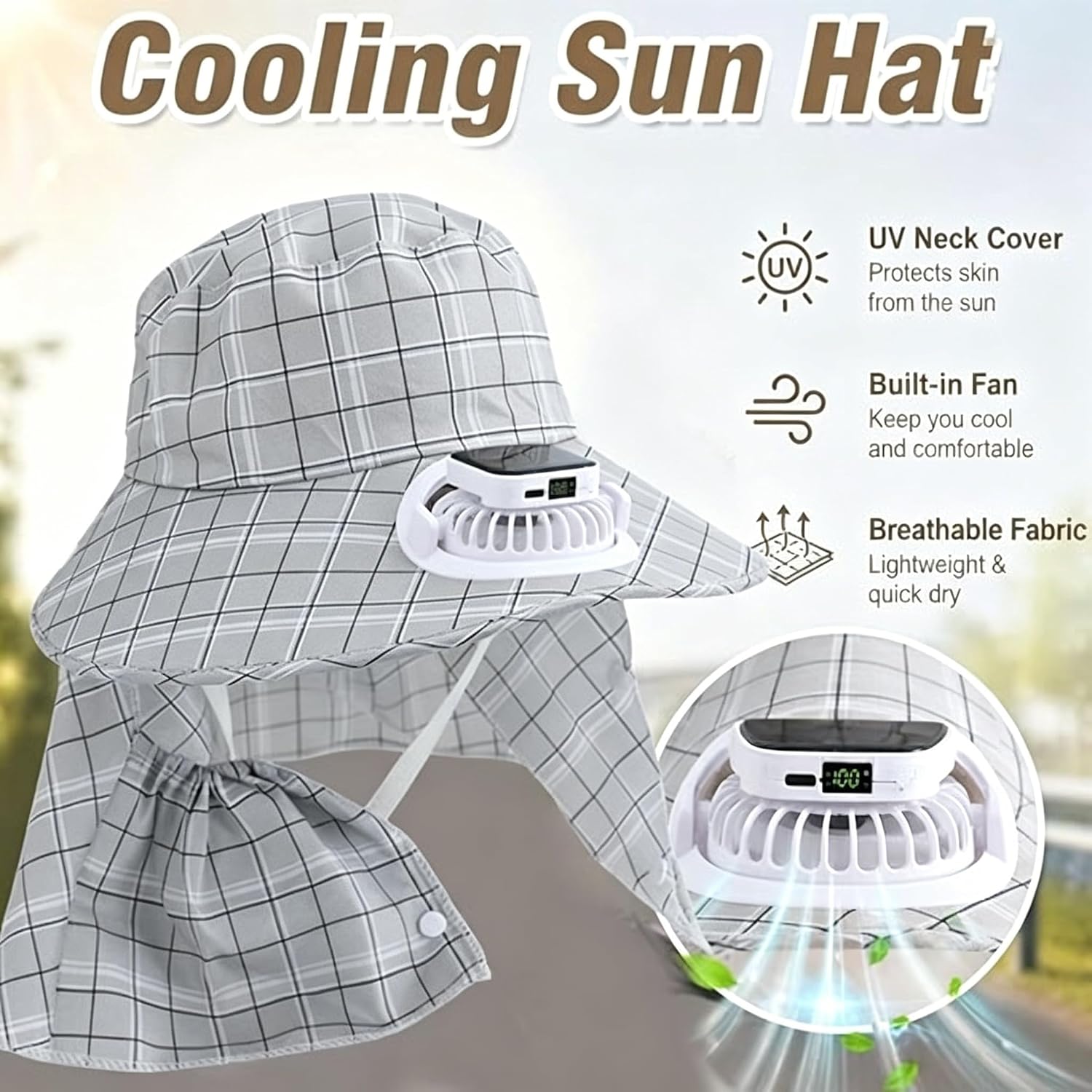 หมวกพัดลมพลังงานแสงอาทิตย์ 1 ช - Outdoor Camping Fans บทวิจารณ์และราคา