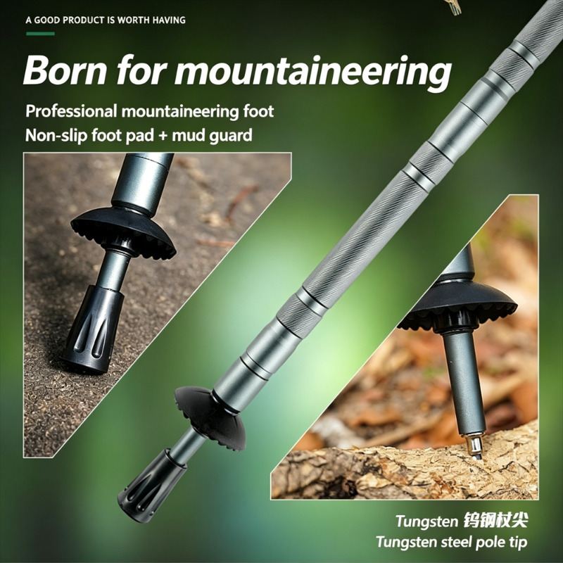 ไม้เท้าเดินป่าแบบพับได้พร้อมด้ - Trekking Poles บทวิจารณ์และราคา