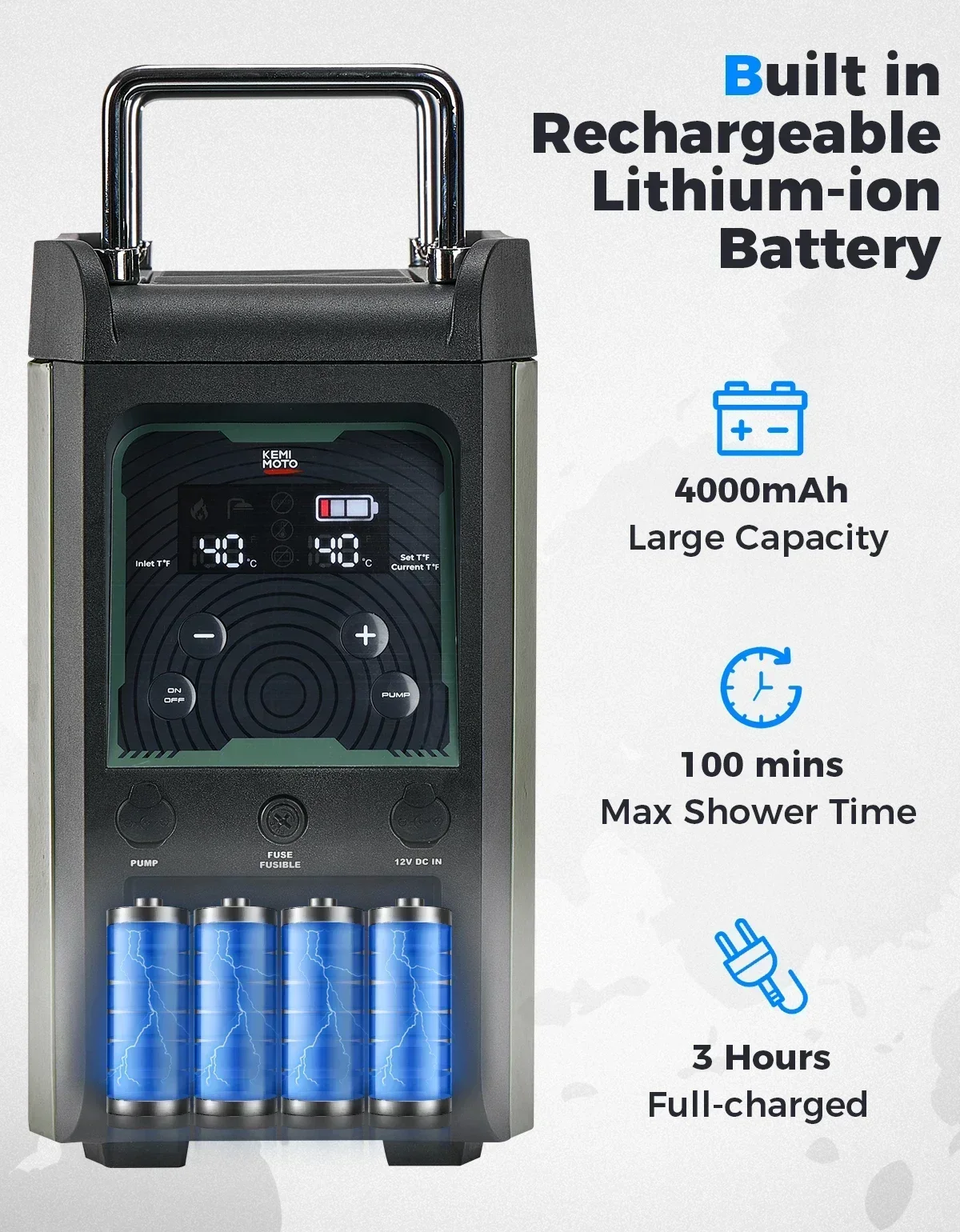 KEMIMOTO เครื่องทำน้ำอุ่นแบบพก - Outdoor Camping Water Heater บทวิจารณ์และราคา