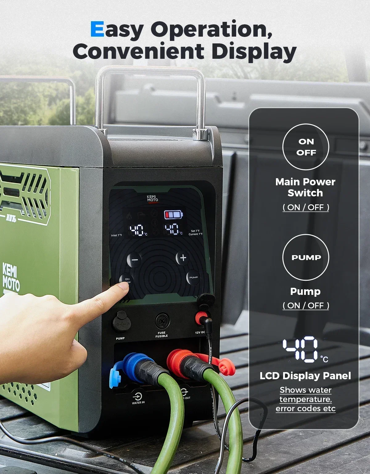 KEMIMOTO เครื่องทำน้ำอุ่นแบบพก - Outdoor Camping Water Heater บทวิจารณ์และราคา
