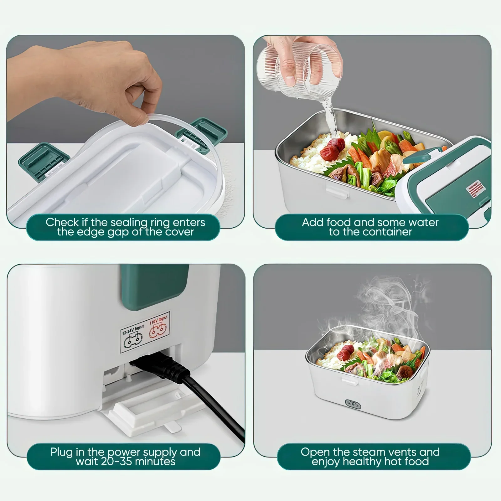 กล่องอาหารกลางวันไฟฟ้าอุ่นอาหา - Outdoor Camping Food บทวิจารณ์และราคา