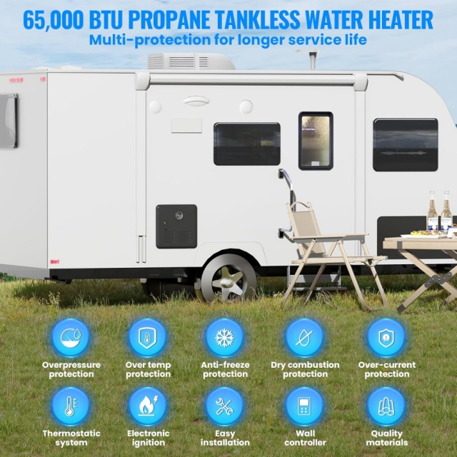 เครื่องทำน้ำอุ่นแก๊สแบบพกพาสำห - Outdoor Camping Water Heater บทวิจารณ์และราคา