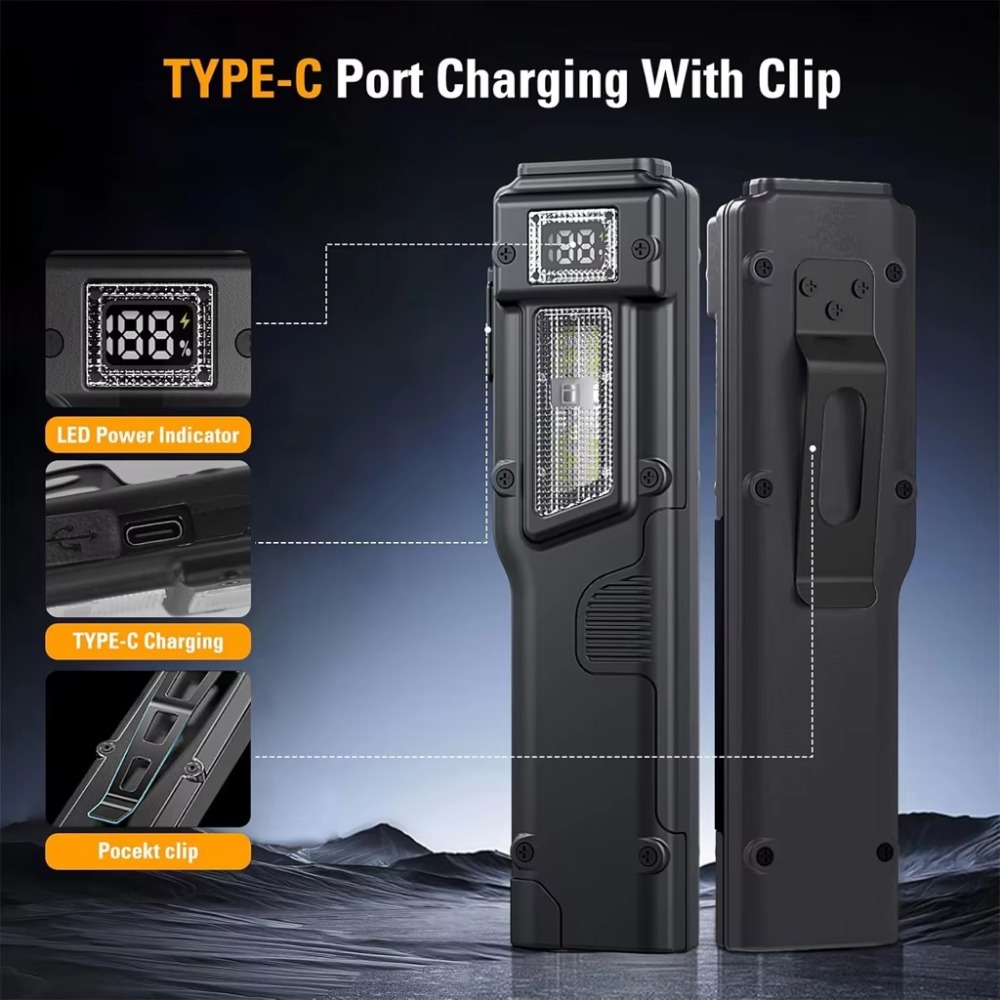 ไฟฉาย LED แบบชาร์จไฟได้ EDC บา - Outdoor Camping Lights บทวิจารณ์และราคา