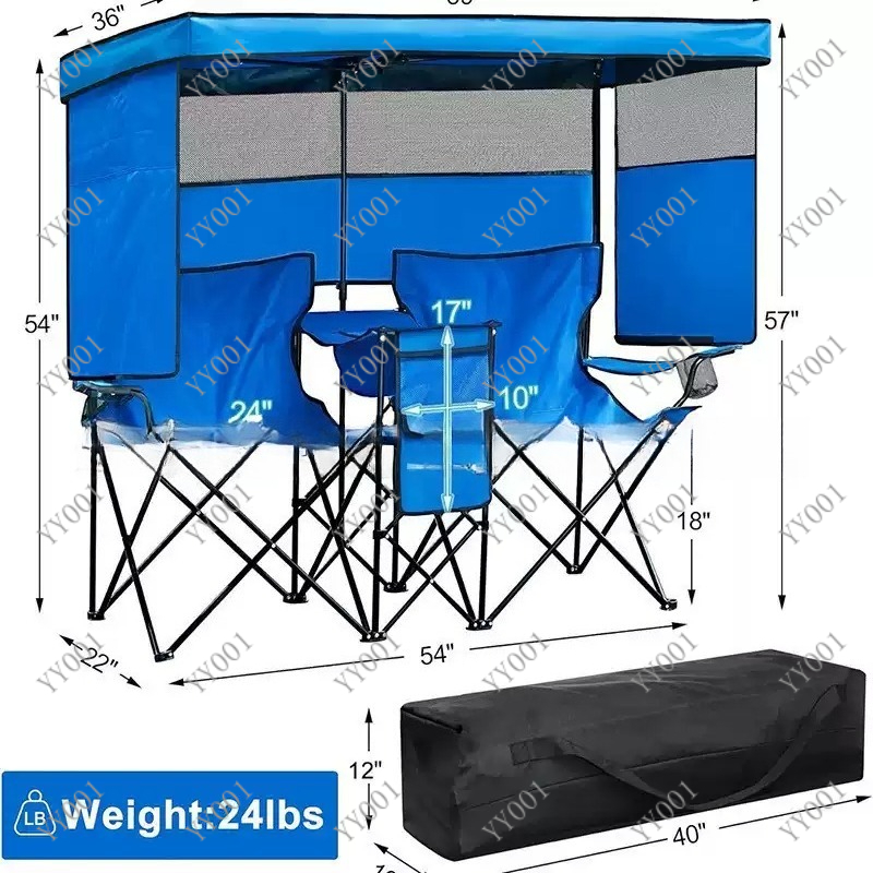 เก้าอี้พับได้แบบพกพาสองที่นั่ง - Outdoor Camping Chairs บทวิจารณ์และราคา