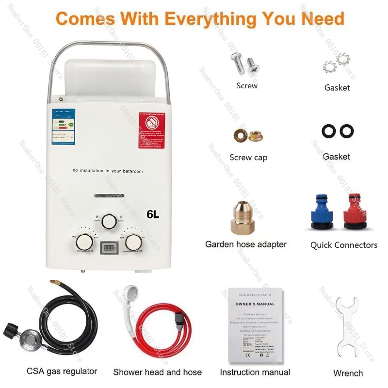 เครื่องทำน้ำอุ่นแก๊ส LPG แบบไม - Outdoor Camping Water Heater บทวิจารณ์และราคา