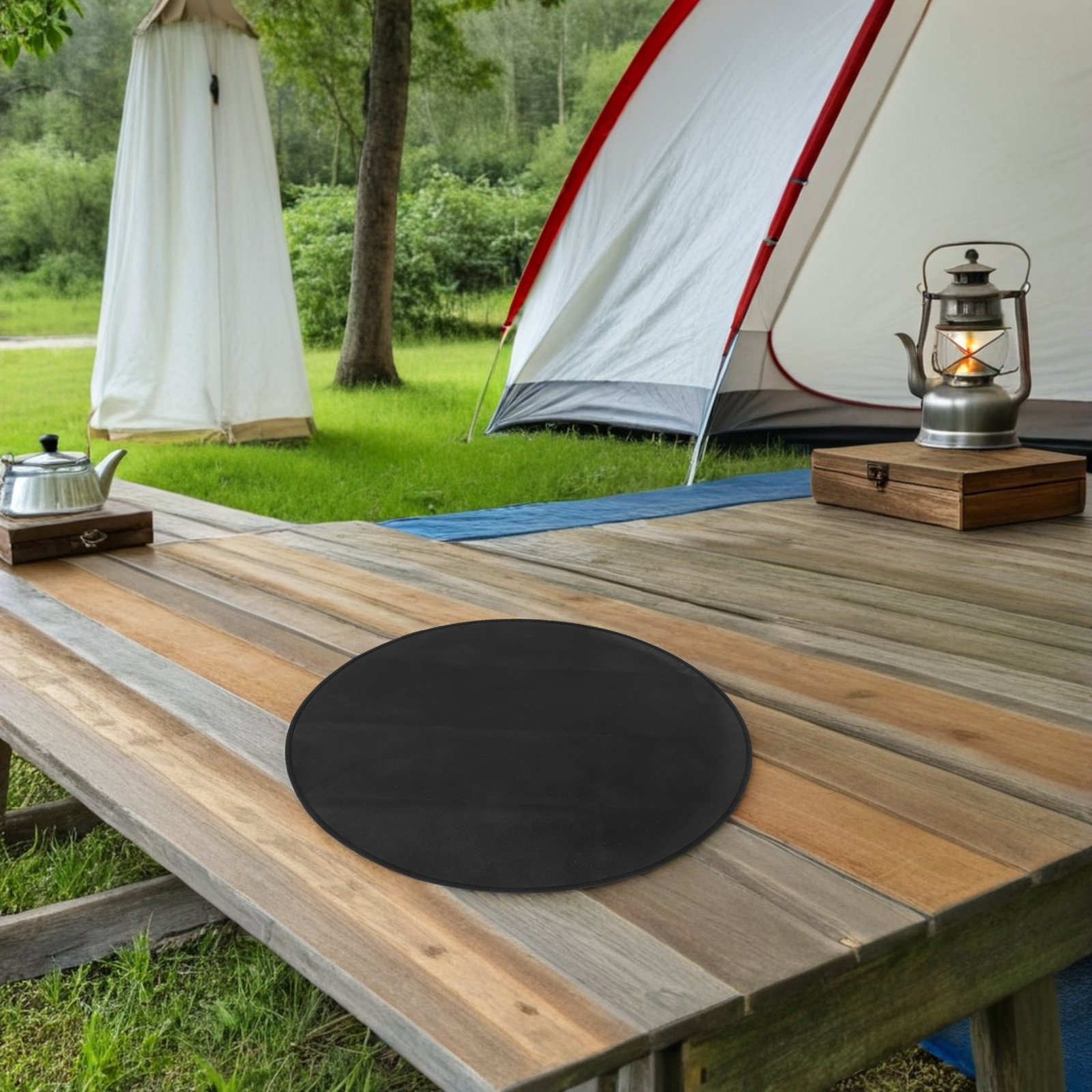 แผ่นรองเตาย่างกันไฟทรงกลม ทนคว - Outdoor Camping Mat Waterproof บทวิจารณ์และราคา