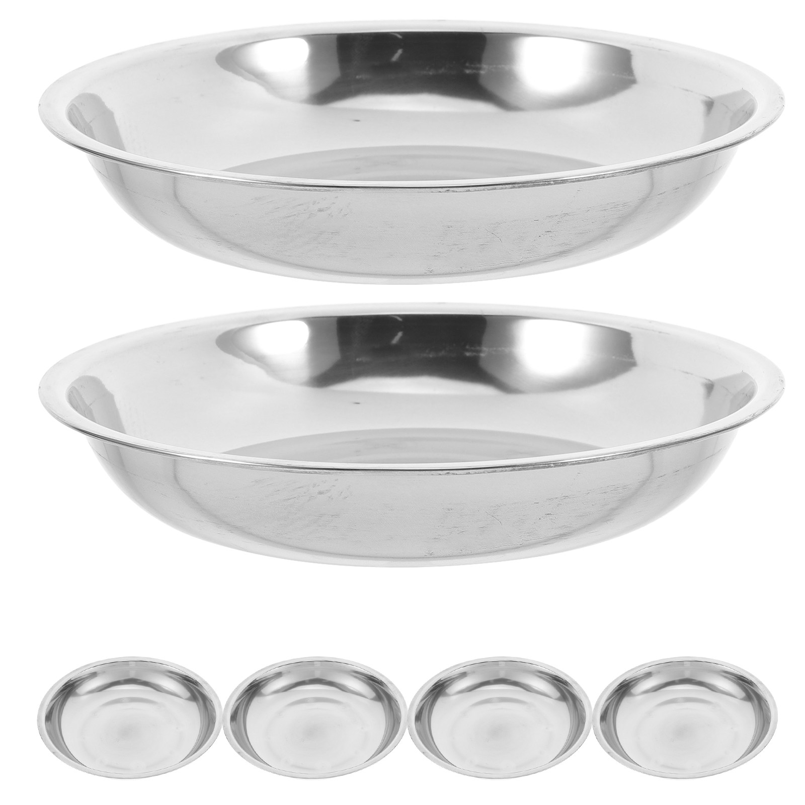 ถาดกลมสแตนเลสคุณภาพสูง 6 ชิ้น  - Outdoor Camping Food บทวิจารณ์และราคา